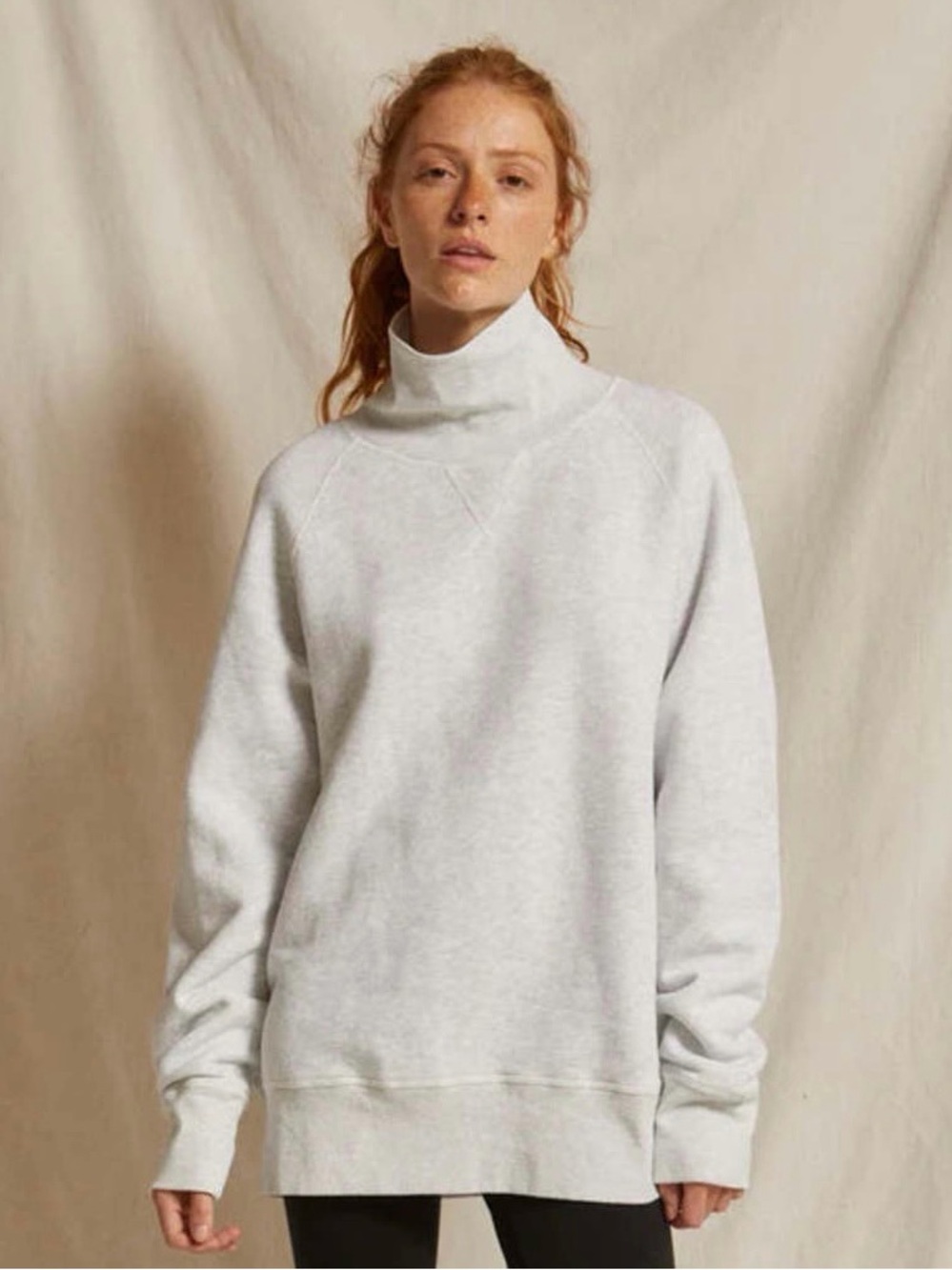 perfectwhitetee Faris Oversized Turtleneck Pullover Sweatshirt